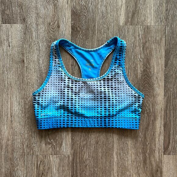 Nike Pro Ombre Grey & Blue Spotted Sports Bra Size Small Athletic - Picture 1 of 4